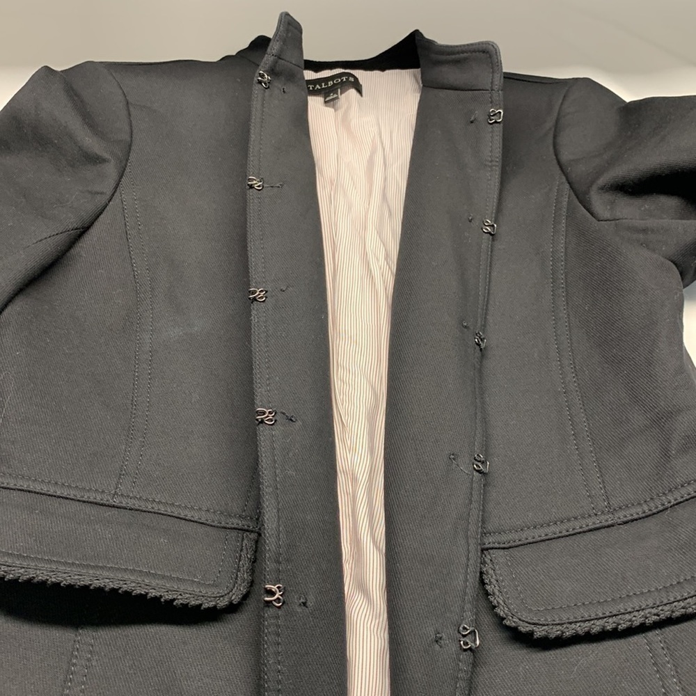 Talbots Black Button-Up Military Style Jacket - Picture 8 of 14